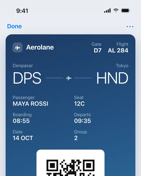 Boarding pass from Denpasar to Tokyo