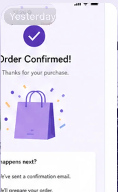 Order confirmation screenshot